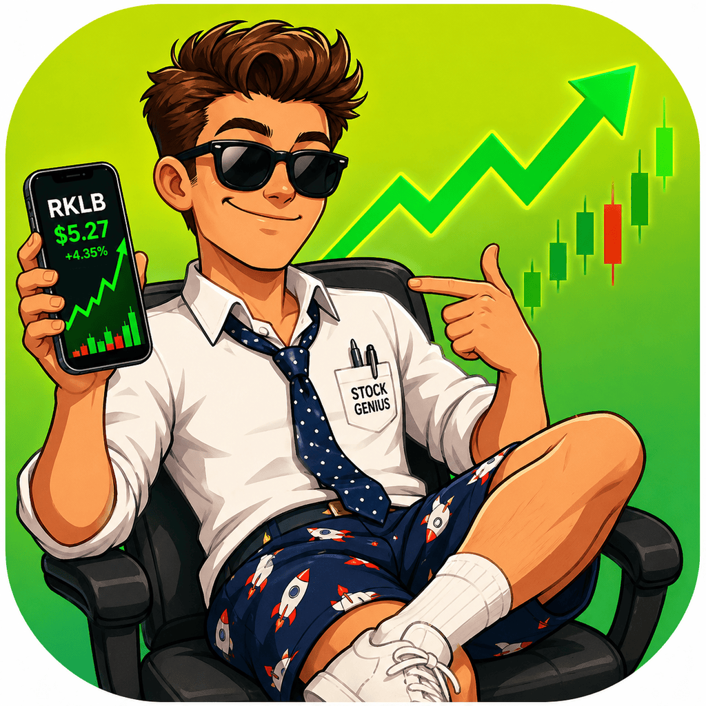 StockBrags mascot holding a stock chart
